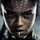 Letitia Wright as Shuri in a cropped poster for 2018's Black Panther.